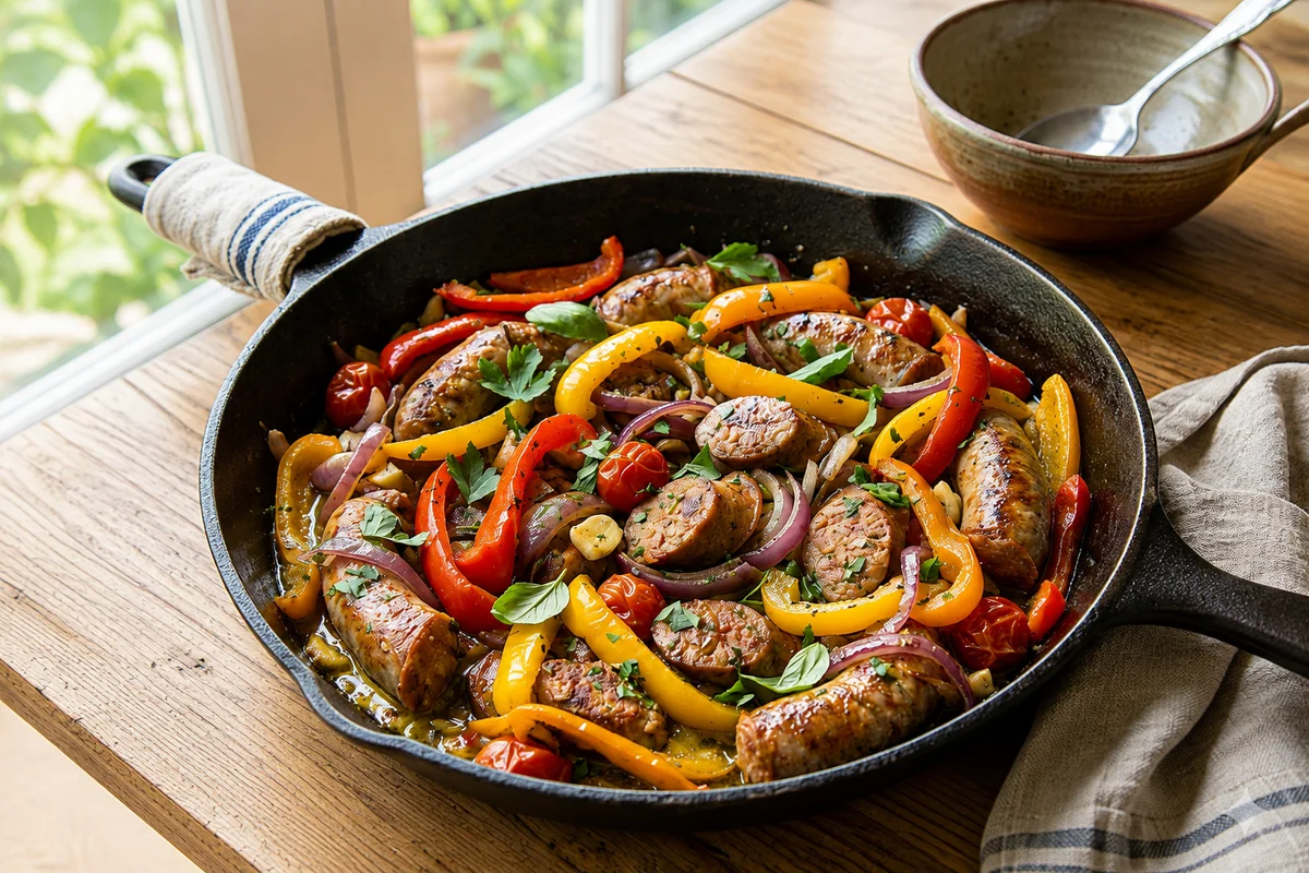 One Pan Sausage and Peppers