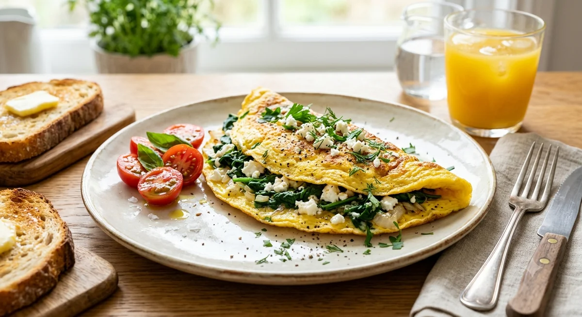 Classic Spinach Feta Omellete