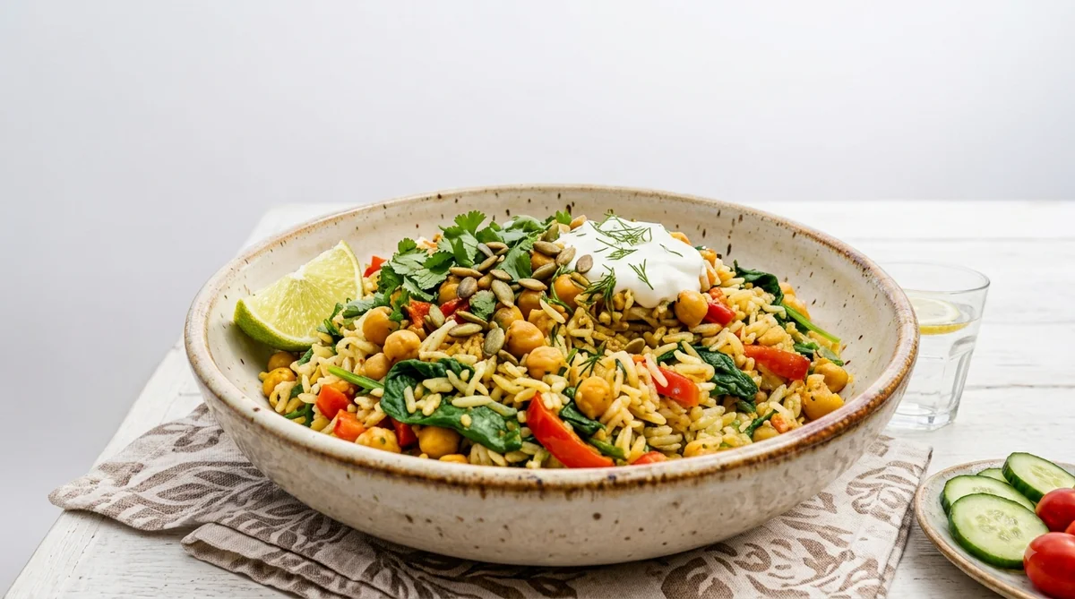 Easy Chickpea Spinach Rice