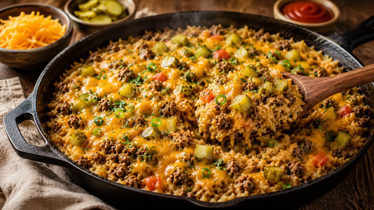 One Pan Cheeseburger Rice